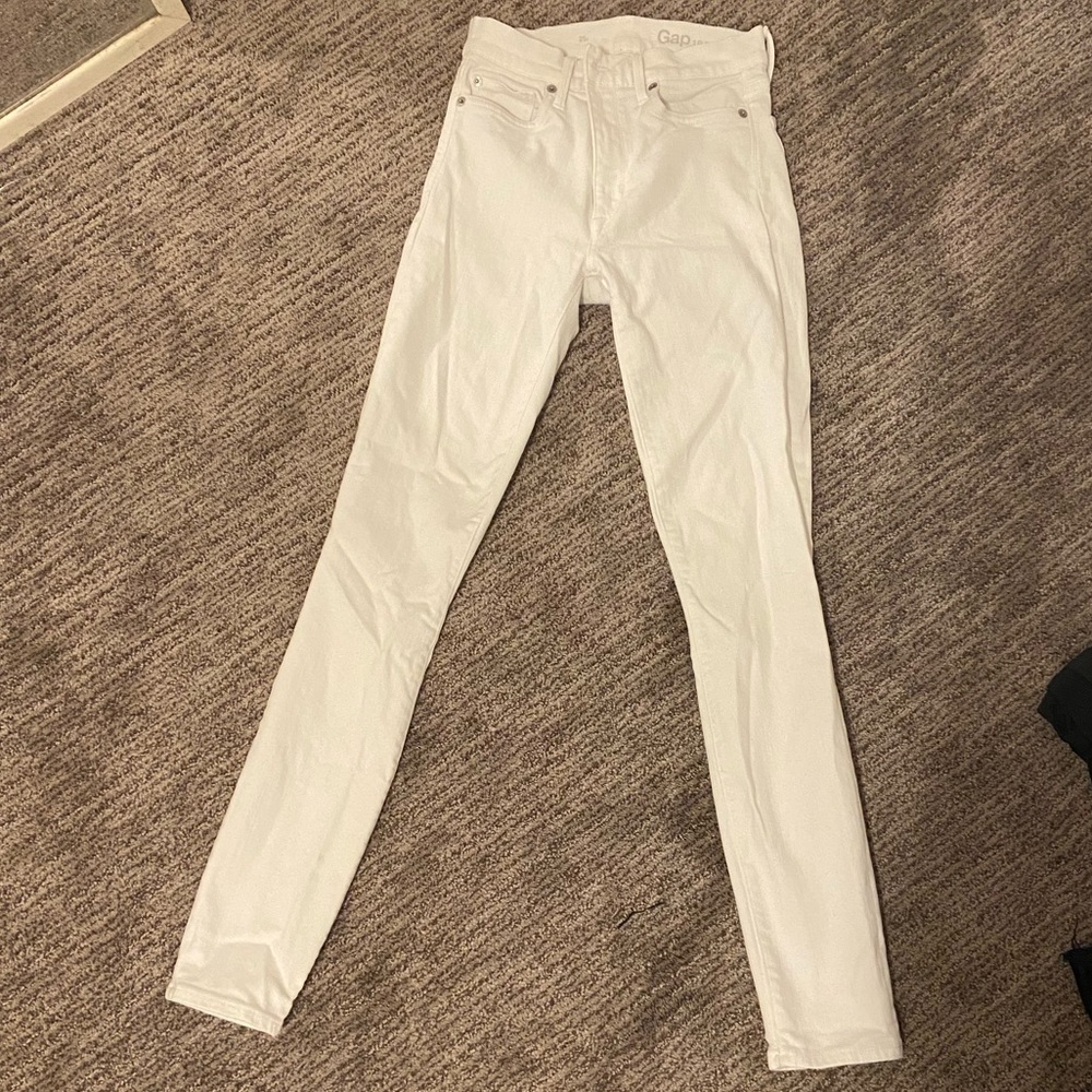 High Rise Skinny Gap Jeans White Wash